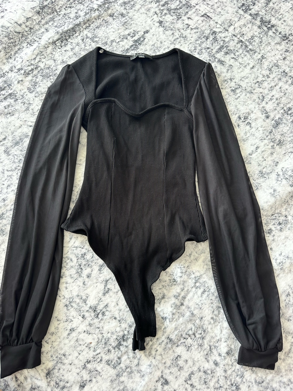 Lulus black sheer long sleeve body suit